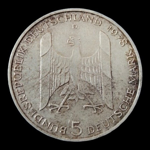 Moneda Alemania: 5 Marcos De Plata 0,625 - 1978 D