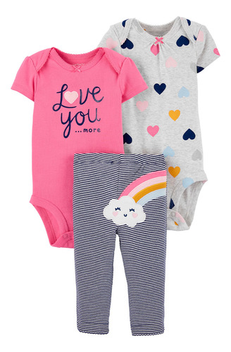 Carters Set 3 Piezas Bodies Pantalon Arcoiris