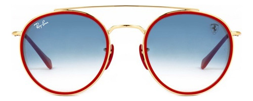 Lentes De Sol Rb3647 Ed. Ferrari Round Double Bridge F0293f Rojo Degrade Gris Oscuro Rojo Dorado