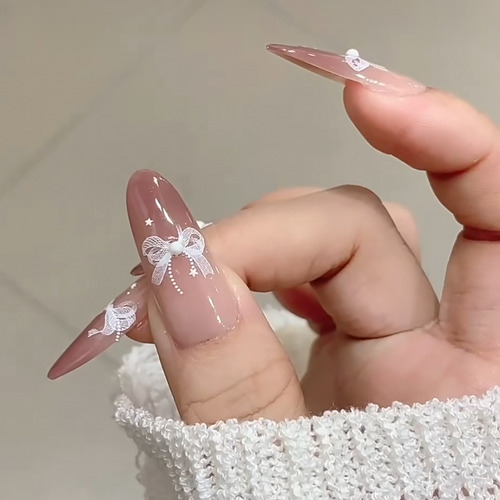 Calcomanías De Manicura Diy Con Lazo Para Uñas, 2 Unidades