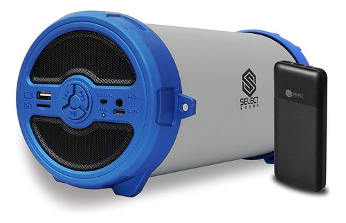 Bocina Inalámbrica Bluetooth Portátil + Power Bank 10000 Mah Color Azul