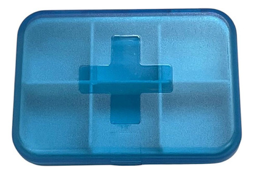 Kit Com 3 Porta Comprimidos C/ 6 Divisórias Cada Cor Azul