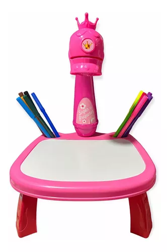 Mesa projetor infantil de desenho dinossauro (rosa)