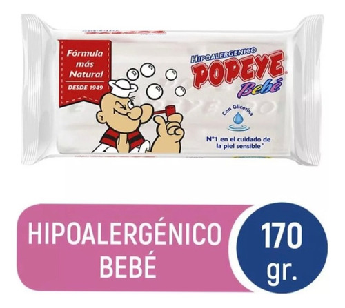 Jabon En Barra Para Ropa De Bebe - Popeye 170g