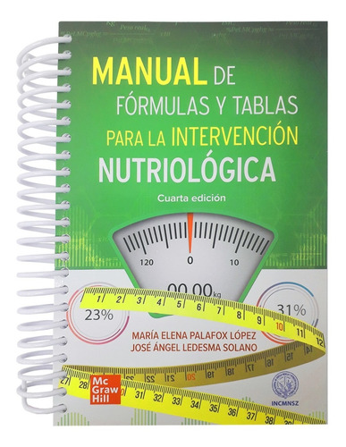 Imagen 1 de 4 de Palafox Manual De Formulas Y Tablas Para Intervención Nutrio