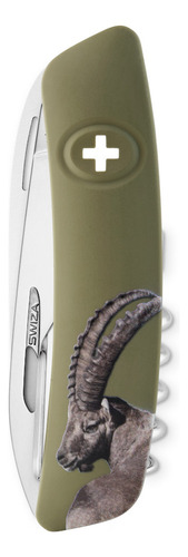 Navaja Suiza Swiza KNB.0050.HU05 Standard Hunting Ibex 12 Funciones Verde