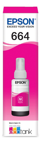 Tinta Epson Original 664 Magenta C13t66432a 70ml