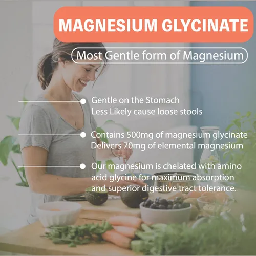 Glycinato De Magnesio De Nature4u 500mg, 100% Quelato Para S