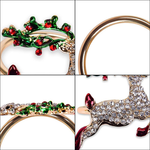 .. 8pcs Anillos De Servilleta Árbol Navidad Verde Anillos