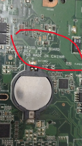 Placa Mãe K43sd Notebook Asus K43e Com Processador E Dissip Verde (Usado)