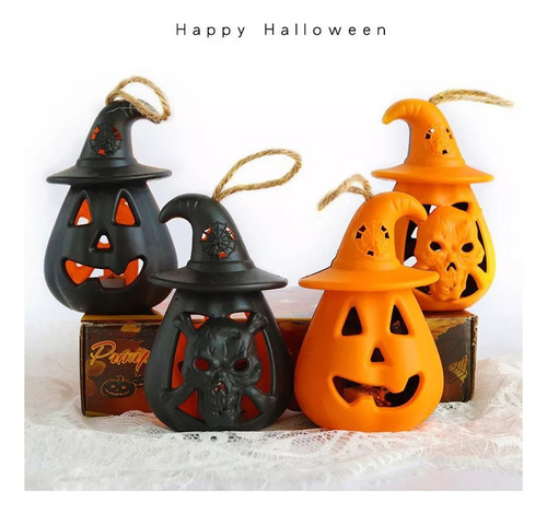 Linternas De Calabaza De Halloween Para Decoración 4 Piezas