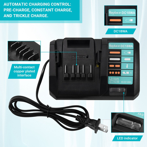 C Cargador Dc18wa De 14,4 V A 18 V Para Maktec Dc18sg