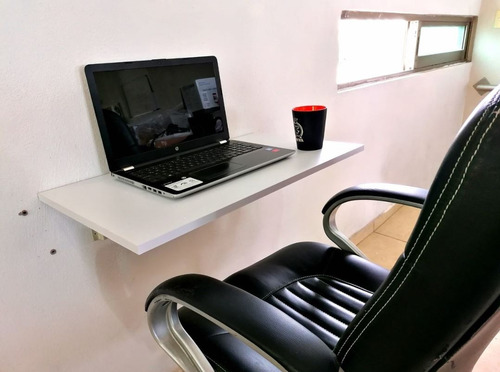 Practico Escritorio Abatible De 100 X 40 Cm Y Repisa Mdf Blanco Absoluto