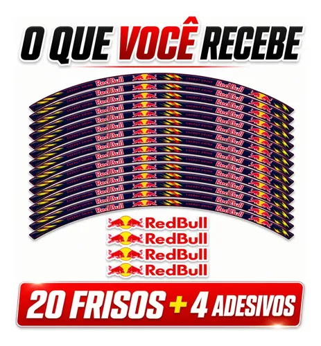 Cb 300 Twister Aro Red Bull Adesivo Brilho Noite Oferta
