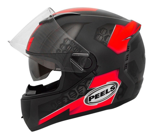 Capacete Moto Peels Icon Dash Preto Chumbo Fosco Vermelho Cor Preto/Vermelho Tamanho do capacete 60