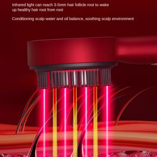 Lumi Hair Escova 3 Em 1 Para Fortalecimento Dos Fios Cabelo Terapia Luz Vermelha Capilar