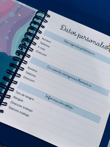 Agenda 1 Día Por Hoja Medio Oficio Celeste Agua Snoopy 2025