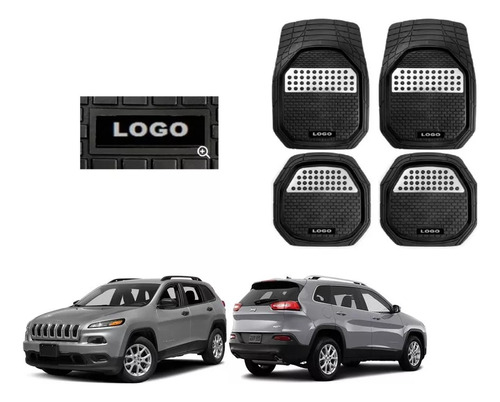 Tapetes 4pz Bandeja 3d Logo Jeep Cherokee 2014 A 2018 2019