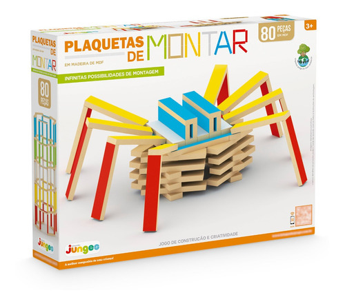 Plaquetas De Montar 80 Pçs Madeira Educativo Junges 639