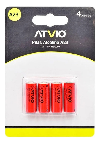 Pilas Atvio Alcalina A23 12v 0% Mercurio Pack 4 Baterias