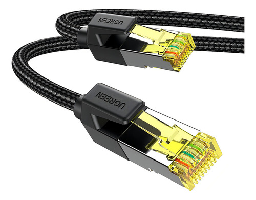 Cable de red Ugreen Cat7 f/FTP macho Rj45, 2 metros, negro