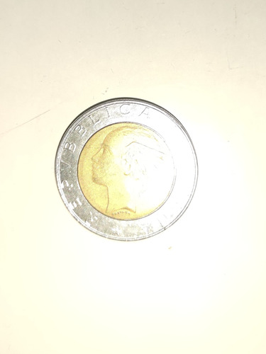 Moneda Antigua Italiana Bimetalica 500 Liras Año 1986