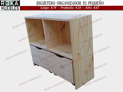 Imagen 3 de 4 de Juguetero Baul Organizador Biblioteca Estante Cubox2 Pequeño