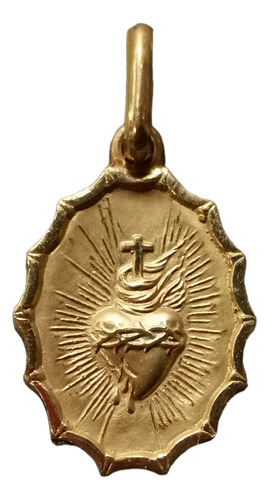 Medalla Oro 18k Sagrado Corazón De Jesús #145 (medallas Nava