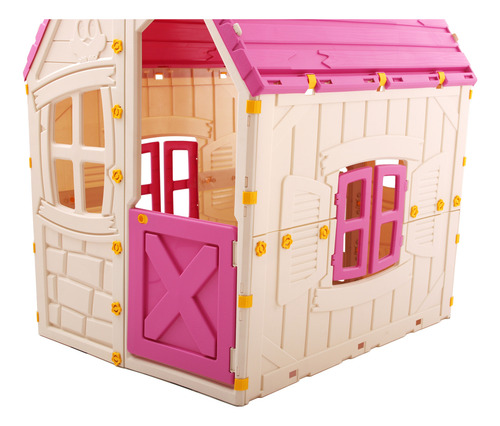 Casa De Juego Infantil Casita De Plastico Ram Happy 88 X 103 Rosa