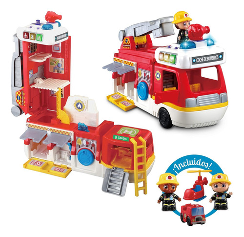 Vtech Camión De Bomberos 2 En 1 Luz Y Sonido Bomberos Rojo