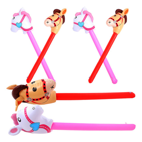 Palo Inflable Con Forma De Cabeza De Caballo, 6 Unidades