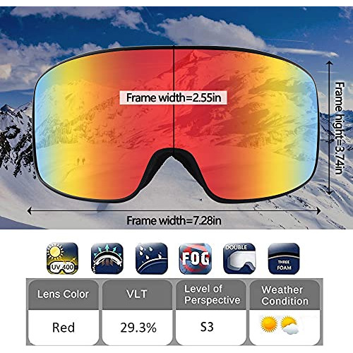Gafas De Nieve Esquí Hombre Y Mujer, Gafas Sin Marco M...