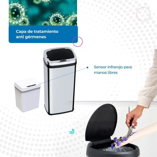 Imagen 5 de 10 de Combo Cestos De Residuos Mio 50 Lts Y 9 Lts. Tbm50l - Tbm9l