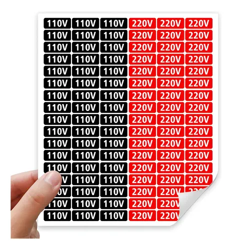100 Etiquetas Identificação Tomada 110 220 Energia Aparelhos