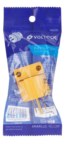 Enchufe Macho Plastico Uso Ind. 2 Polos + Tierra, Volteck