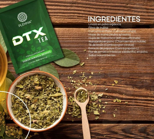 Plennia Dtx Tea Formula Antioxidante 5 Sobres 8gr C/u