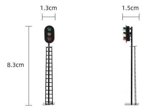 6pcs Diy Semáforos 1:87 Ho Escala Semáforo Lámpara Luz De