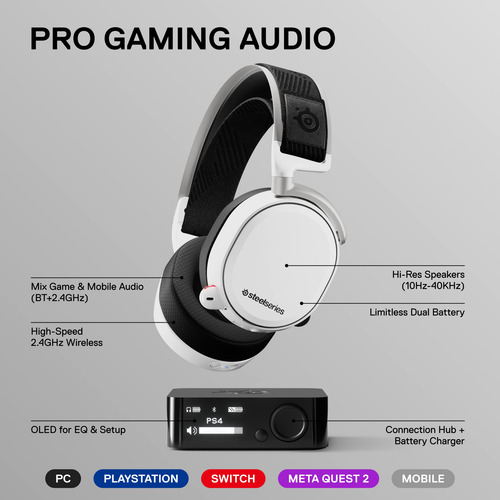 Auriculares Para Juegos Steelseries Arctis Pro Wireless Whit