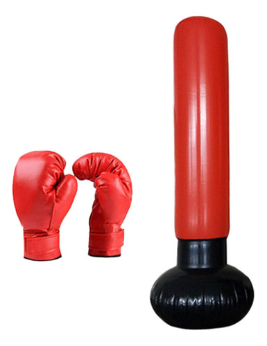 Bolso De Boxeo Inflable Equipo De Boxeo Estable Juguete Rojo