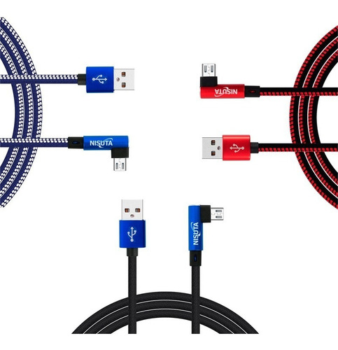 Cable Micro Usb De 1m De 2.1a Con Conector A 90°  Nscatemi9