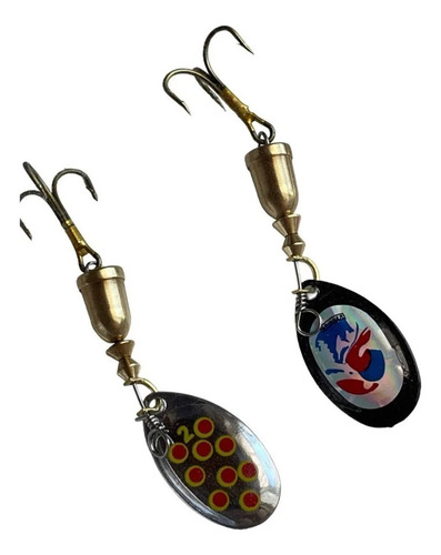 Kit 4 Señuelos Spinner Cucharilla Letales Pesca