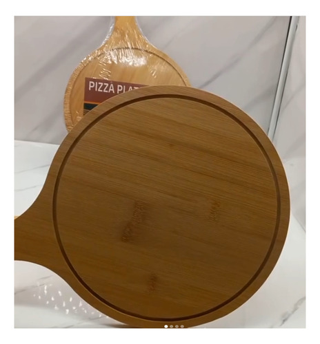 Tabla Con Ranura Plato 24 Cm Asado Pizza De Cortar