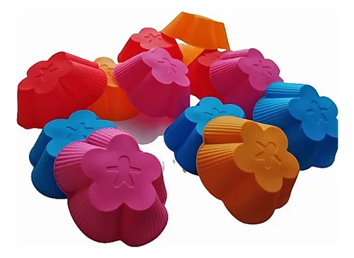 Molde Silicona Flor 5 Pétalos Cupcakes X 12 Unidades