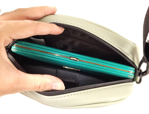 Bolsa Feminina Oval Compacta Com Alça Transversal Versátil Desenho Do Tecido Green