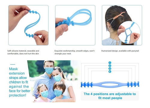 Pack 12 Extensores De Mascarillas Salva Orejas Silicona