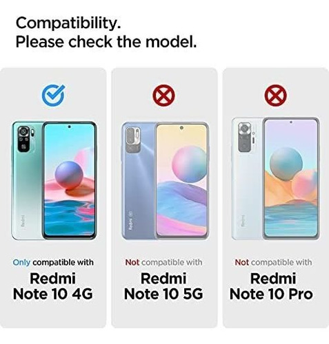 Imagen 2 de 8 de Funda Spigen Rugged Armor Para Redmi Note 10/note 10s Negra