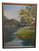 Comprar C. Klang - Oleo Sobre Eucatex - Paisagem Com Rio E Veleiro
