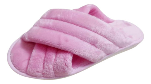 Pantufla Chinela Peluche Super Soft Suave Cruzada - Art 700