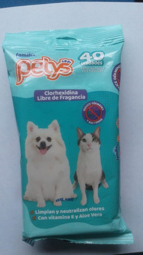 Pañitos Petys X 40 De Clorhexidina Y Aloe Vera Kit De Aseo  