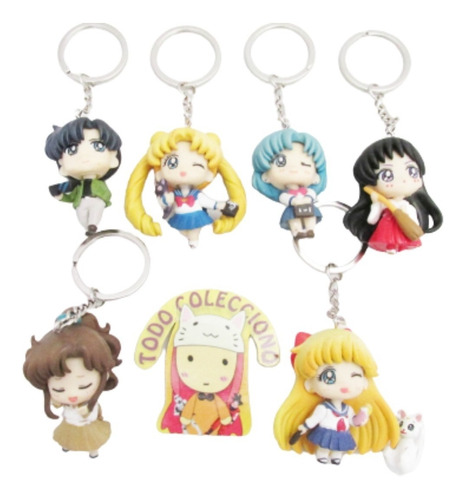 Coleccion Completa Llaveros Sailor Moon Atuendo Escolar 